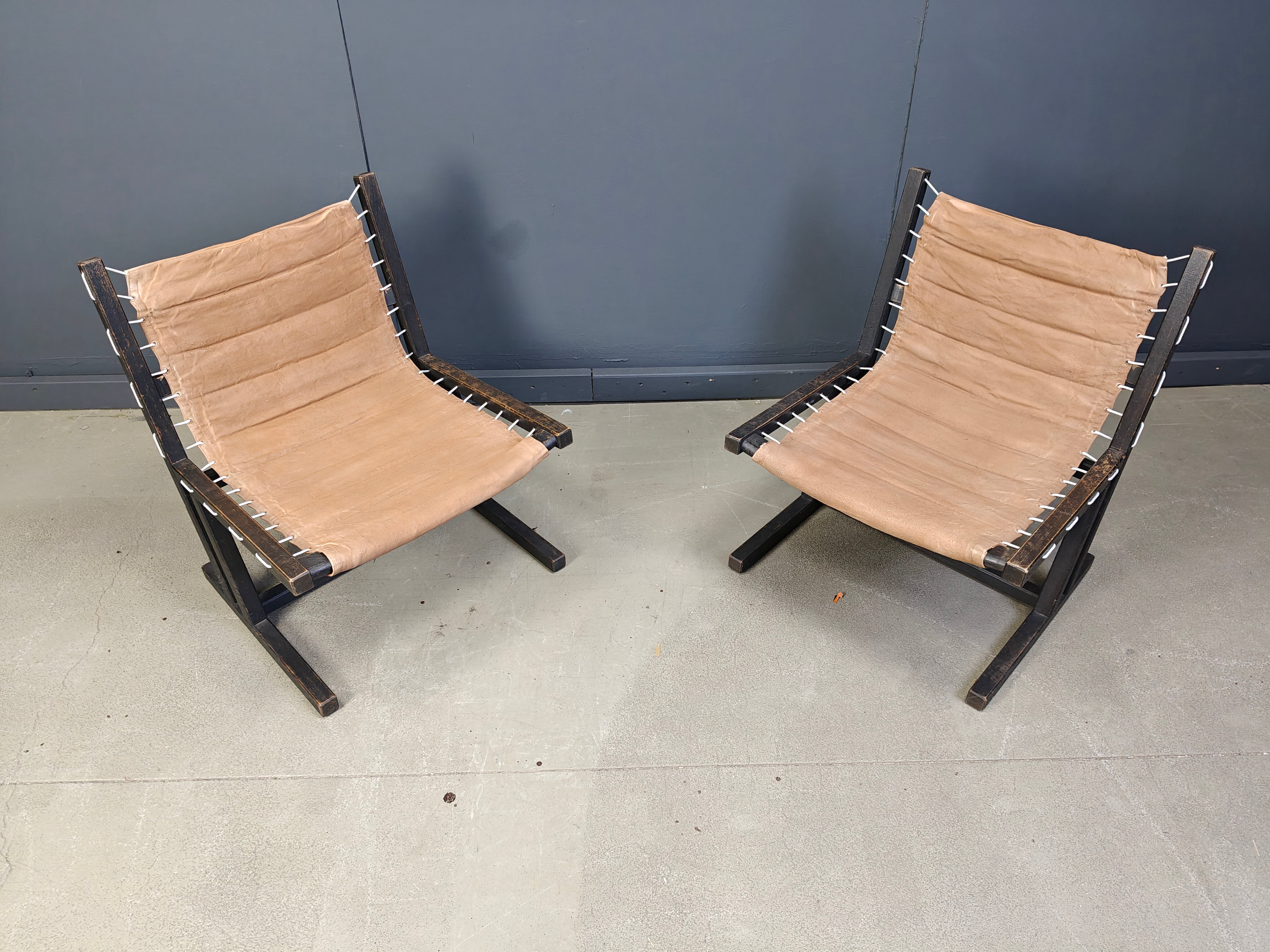 Pair of safari chairs by Casala, 1970s