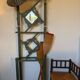 Art Deco coat rack in green patinated wood