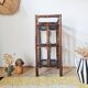 Small antique library in varnished dark oak rattan.