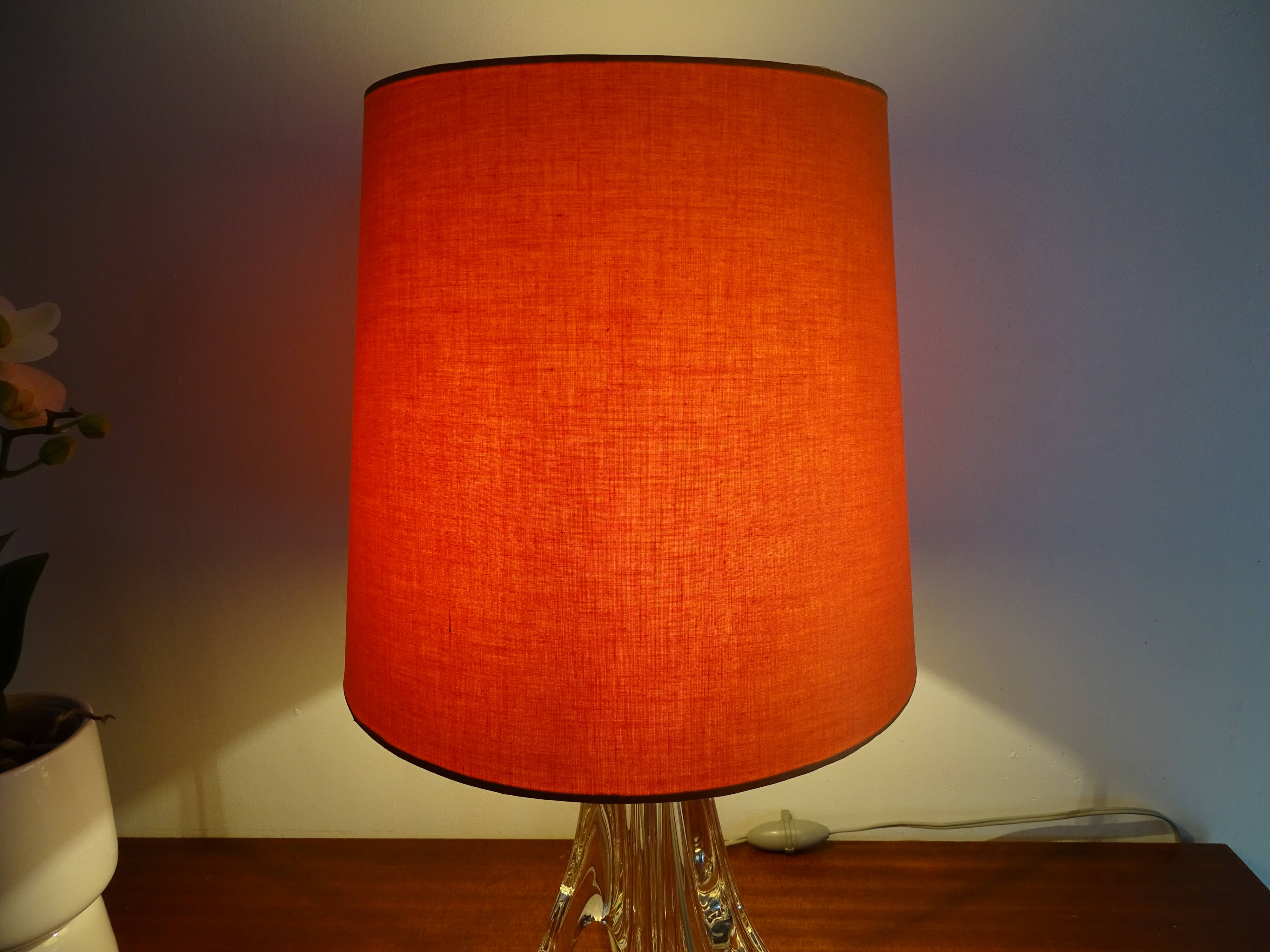 Daum France 1960 crystal lamp signed and labeled - 46 cm