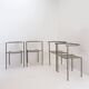 Ensemble de 4 chaises en métal gris dans le style du modèle « Von Vogelsans » de Starck
