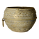 Ancient bronze ethnic pot, handcrafted in India.