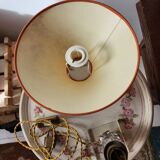 “Vintage” glass bedside lamp and its lampshade