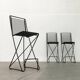 Postmodern black kitchen bar stool Kreuzschwinger by Till Behrens for Schlubach, 1980s.