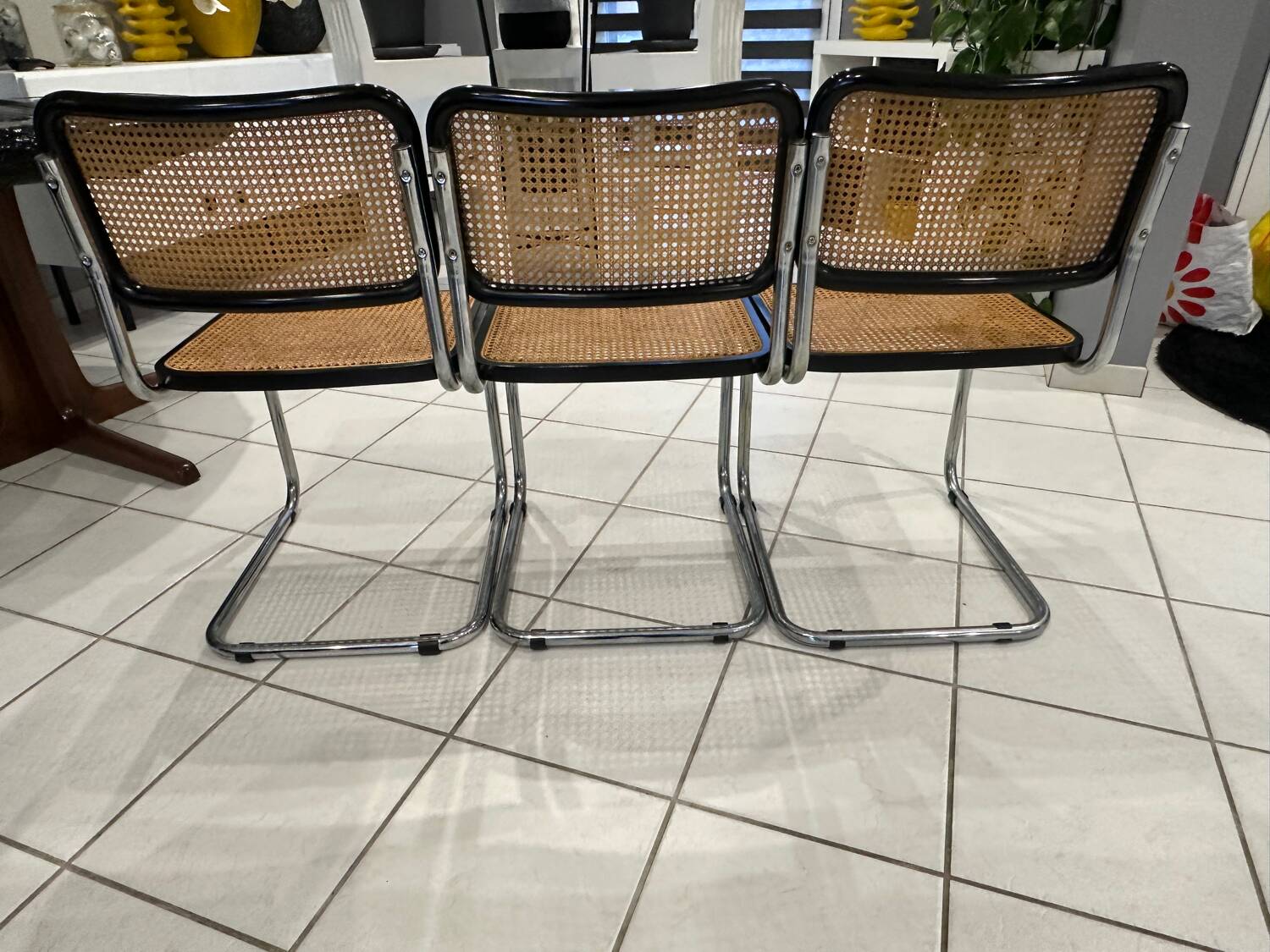 Set of 3 Cesca B32 chairs by Marcel Breuer, 1984.