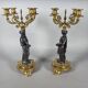 Pair of candelabra with women in the antique style of Napoleon III.