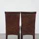 Set of 6 cognac-colored cowhide Art Deco design dining room chairs