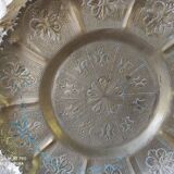 Ancien plateau en laiton marocain