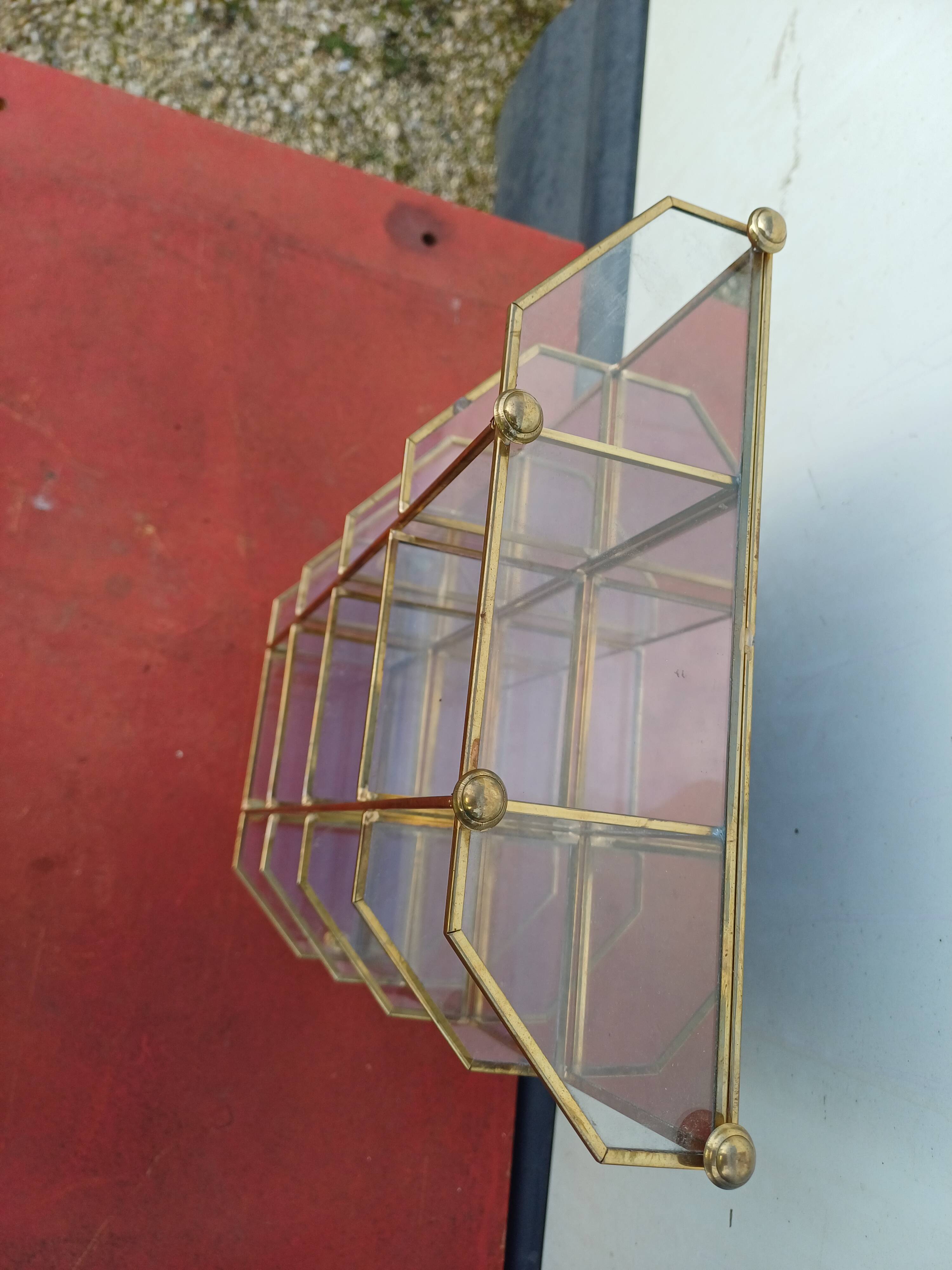 Vitrine Laiton , Verre et Miroir