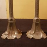 Pair of art deco pewter candlesticks.