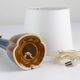 Danish Modern Blue and Brown Ceramic Table Lamp by E. Johansen for Søholm, 1960s