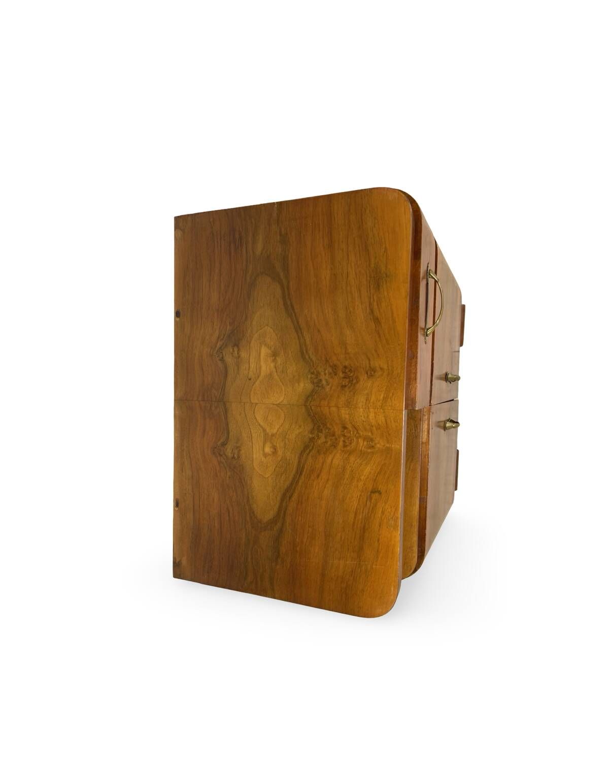 Tables de chevet Art déco italiennes en noyer, années 1940.