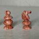Small chessboard in coral marble and black marble - Italy - Second half of the twentieth century
