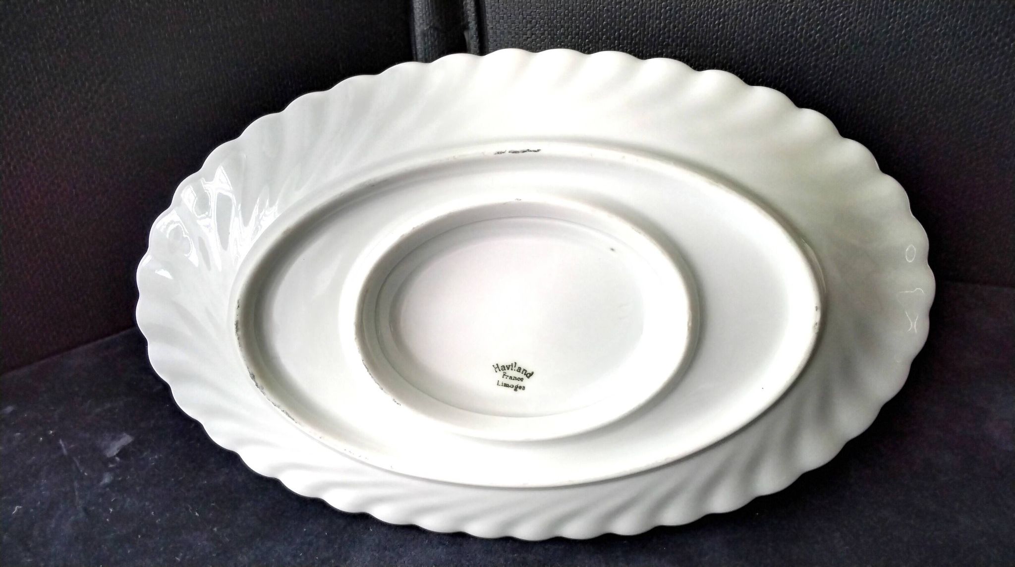 Limoges porcelain sauce boat Haviland Model "Torse"