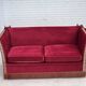 1970s, Danish 2-seater "Spanish" drop arm sofa, furniture velour.
