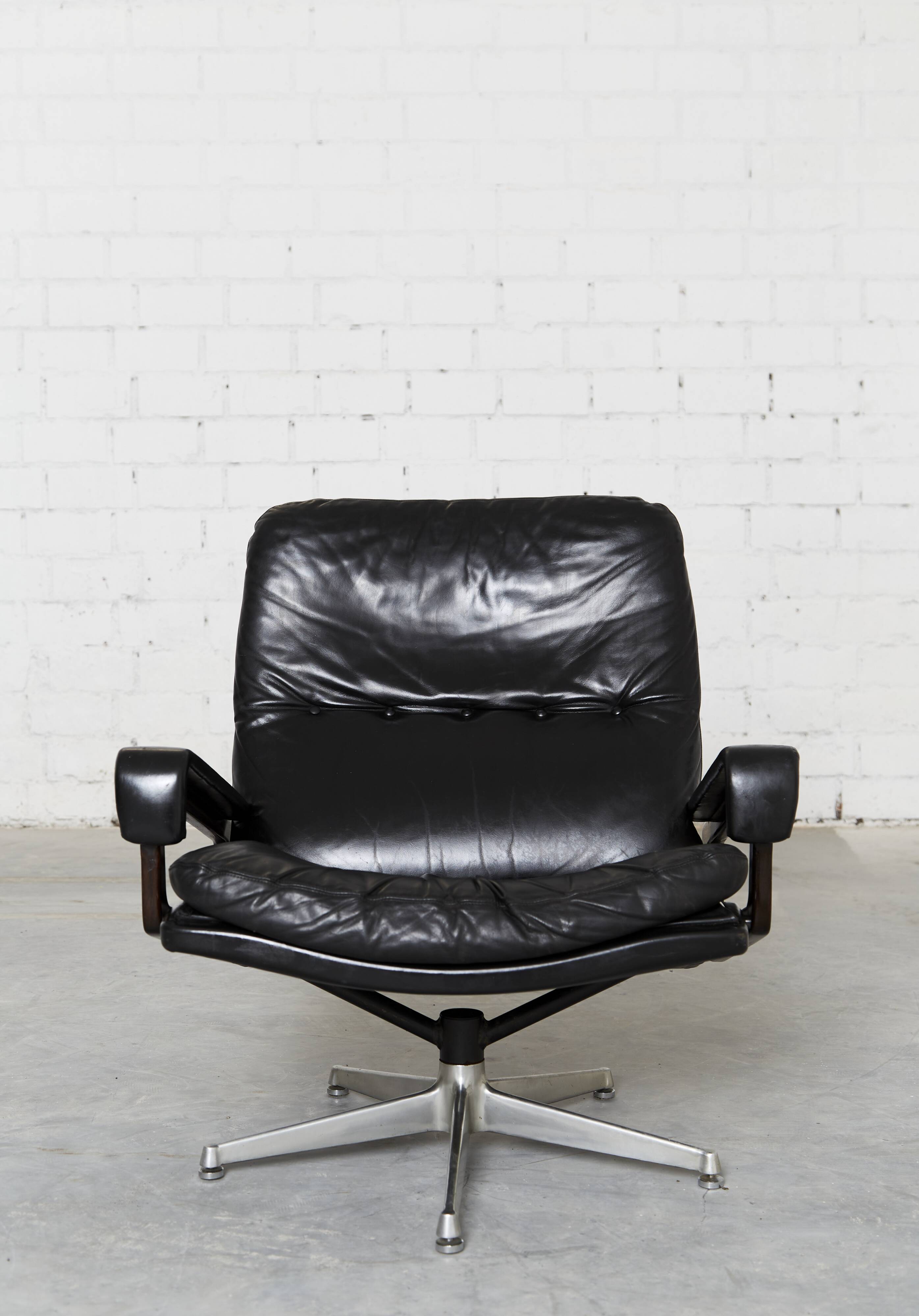 Vintage Lounge Chair & Ottoman by André Vandenbeuck for Strässle