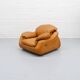 Cognac leather Italian lounge chair 1970s