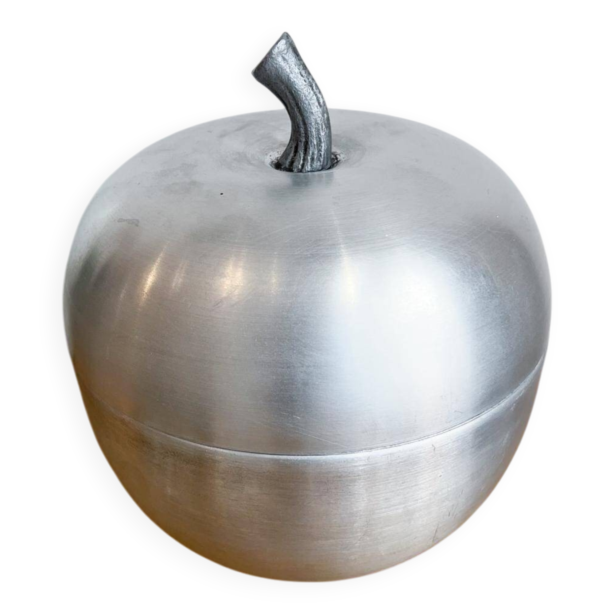 Vintage "apple" ice bucket - brushed metal Italy