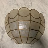 Pair of mother-of-pearl and brass appliques