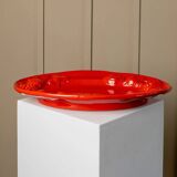 XL red ceramic plate oval 1980s - fruit relief - Mid Century design - Italian craftsmanship