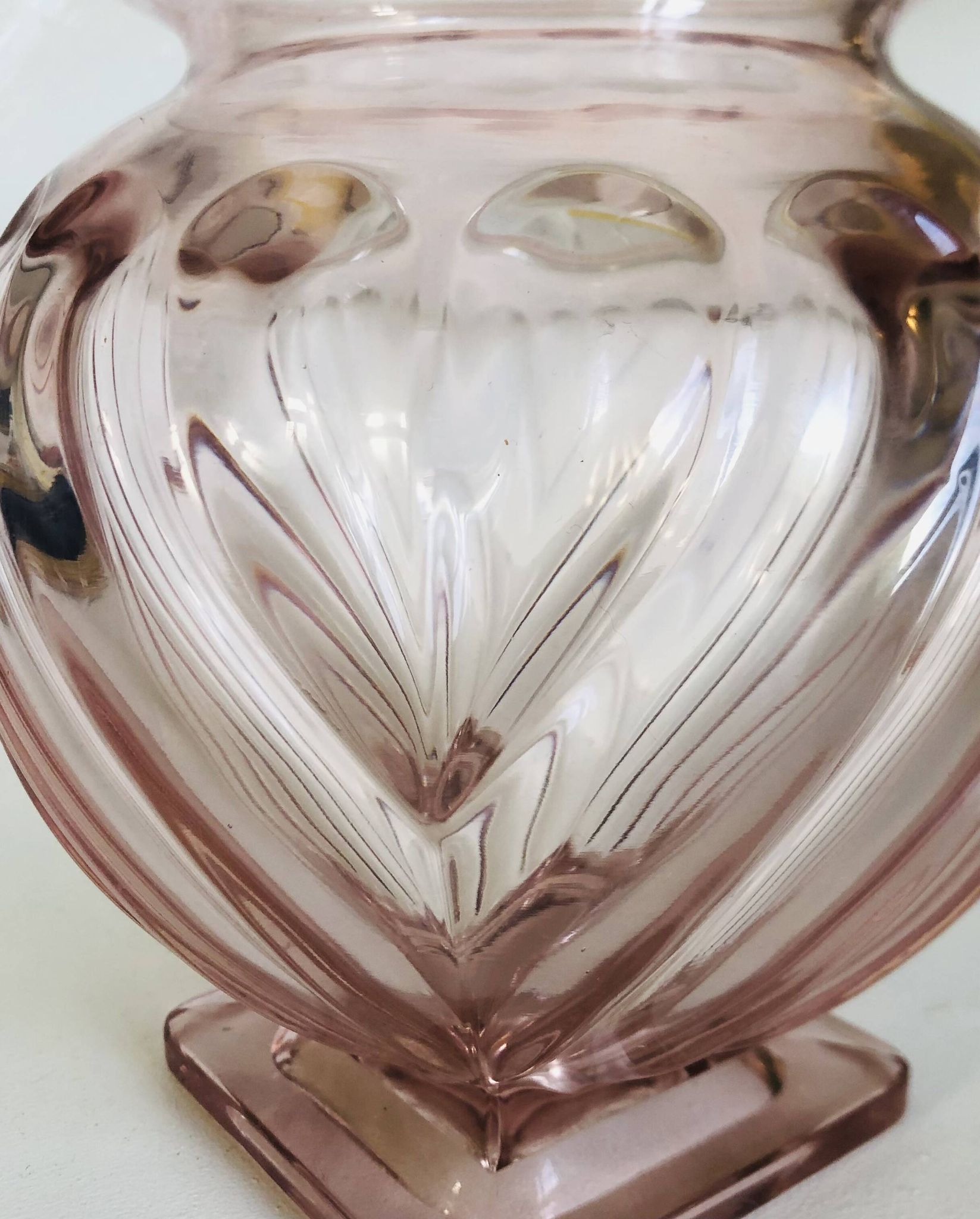 Vase en verre art déco Rosaline par Rudolf Schrötter pour Inwald