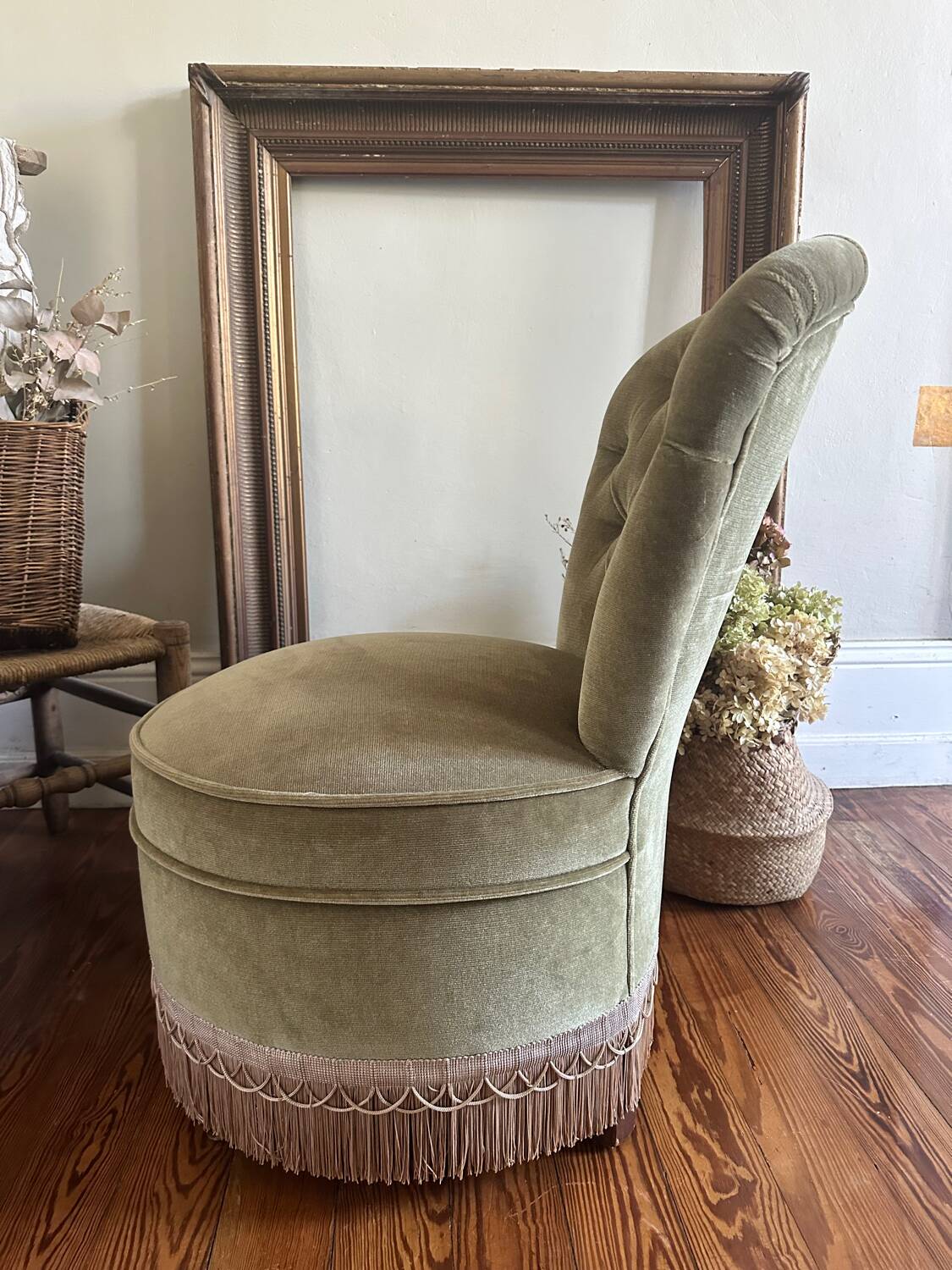 Fauteuil crapaud en velours