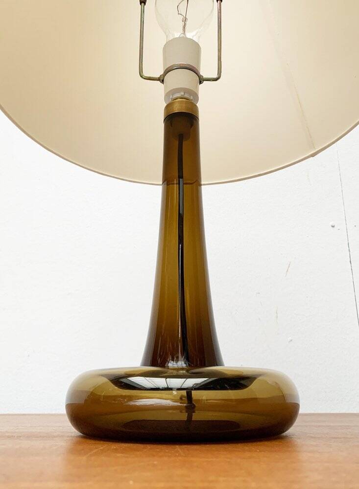 Vintage Danish table lamp model Fleur in glass by Michael Bang for Holmegaard, 1970s.