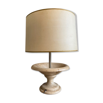 Table lamp in travertin