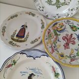 4 hand-painted earthenware plates in a holiday home style