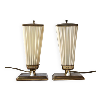 Pair Of Art Deco Bedside Lamps, 1930s