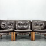 1980s Modular Leather Sofa by TON, Czechoslovakia