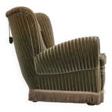 1960s, Danish relax armchair, original condition, green furniture velour.