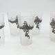 Plateau, carafe et 6 verres en verre et métal argenté, époque Art Nouveau
