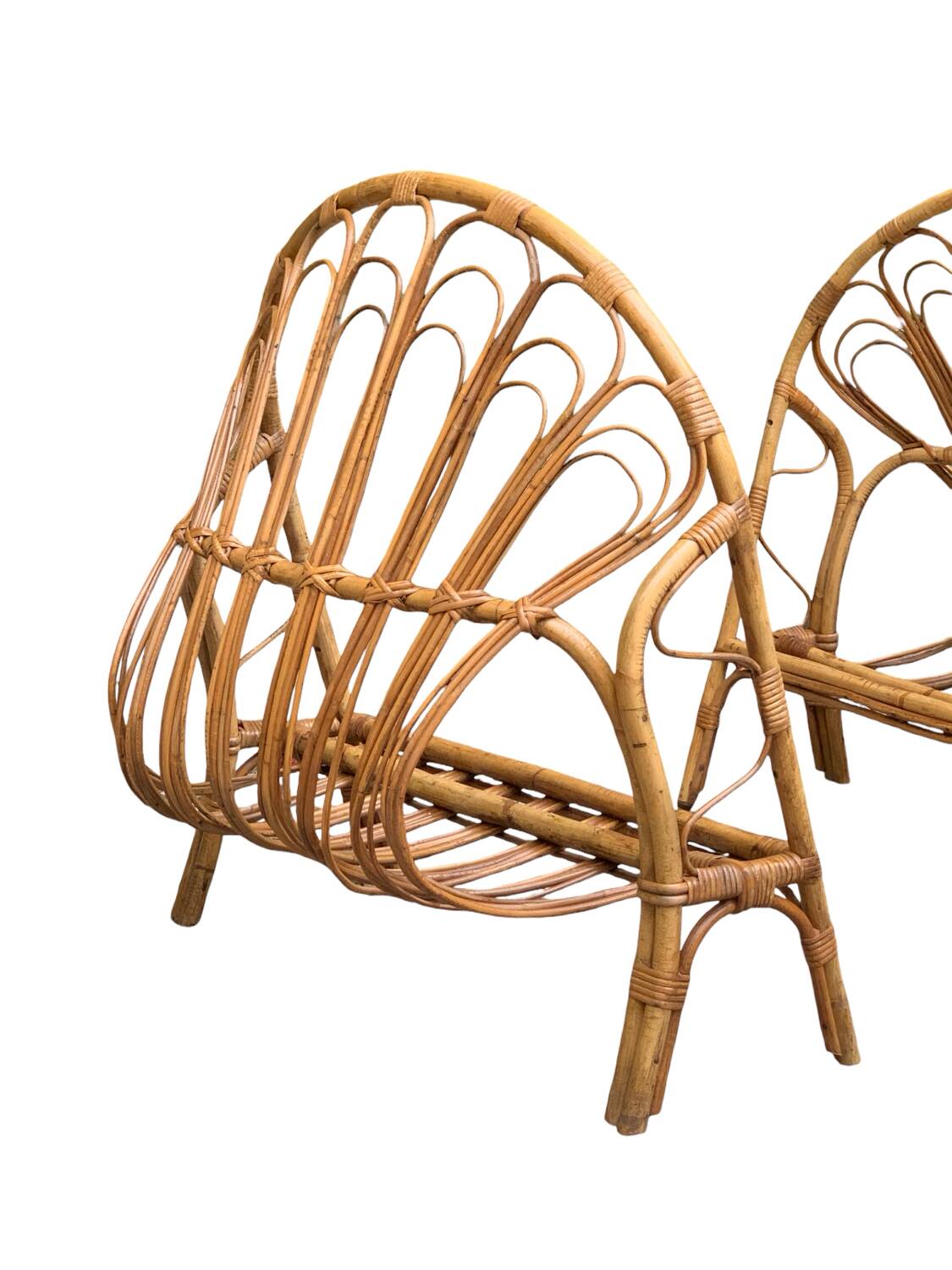 Children's rattan basket bed 1960