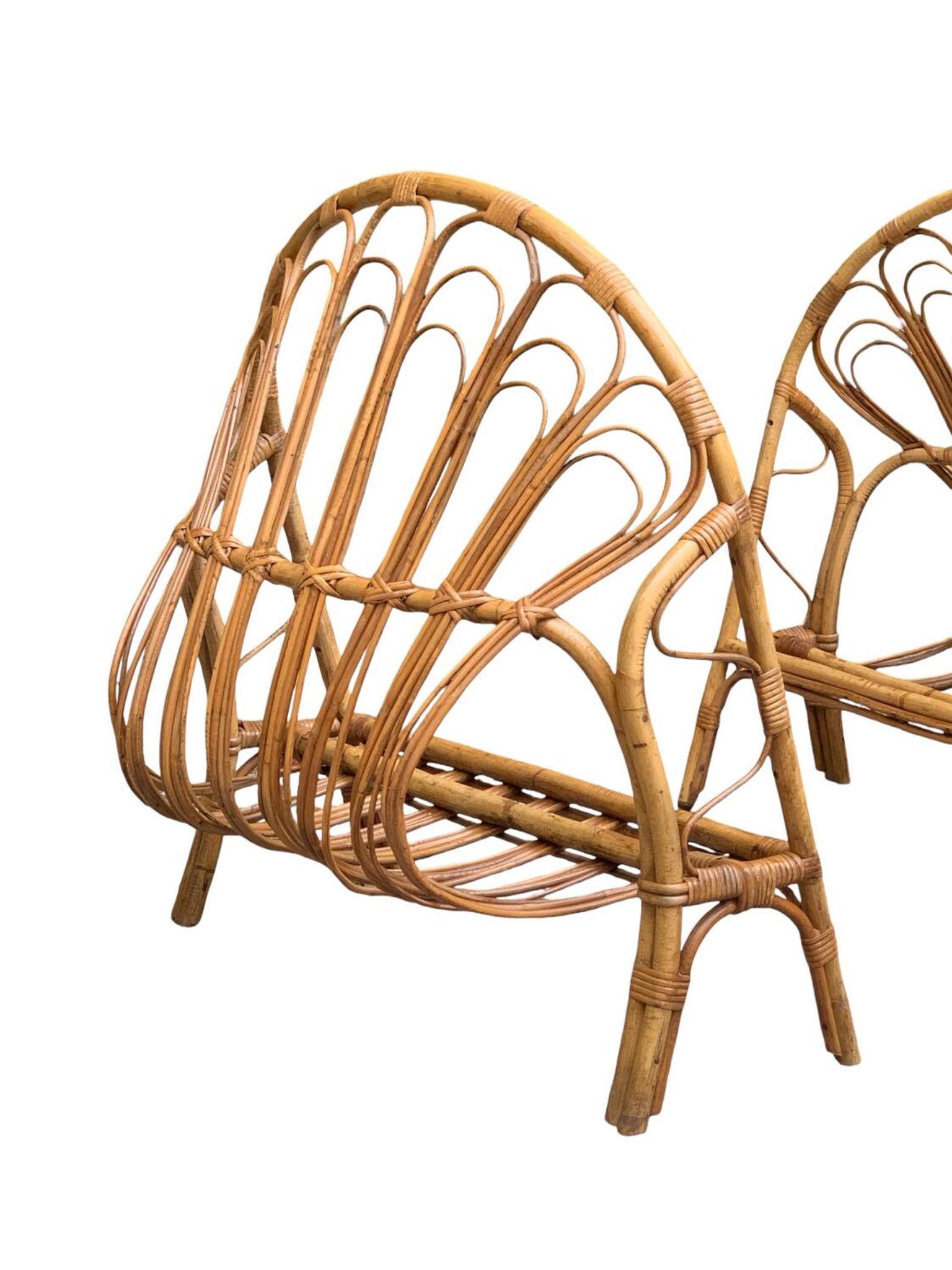 Lit corbeille en rotin pour enfant 1960