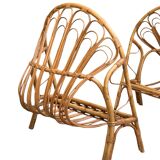 Lit corbeille en rotin pour enfant 1960