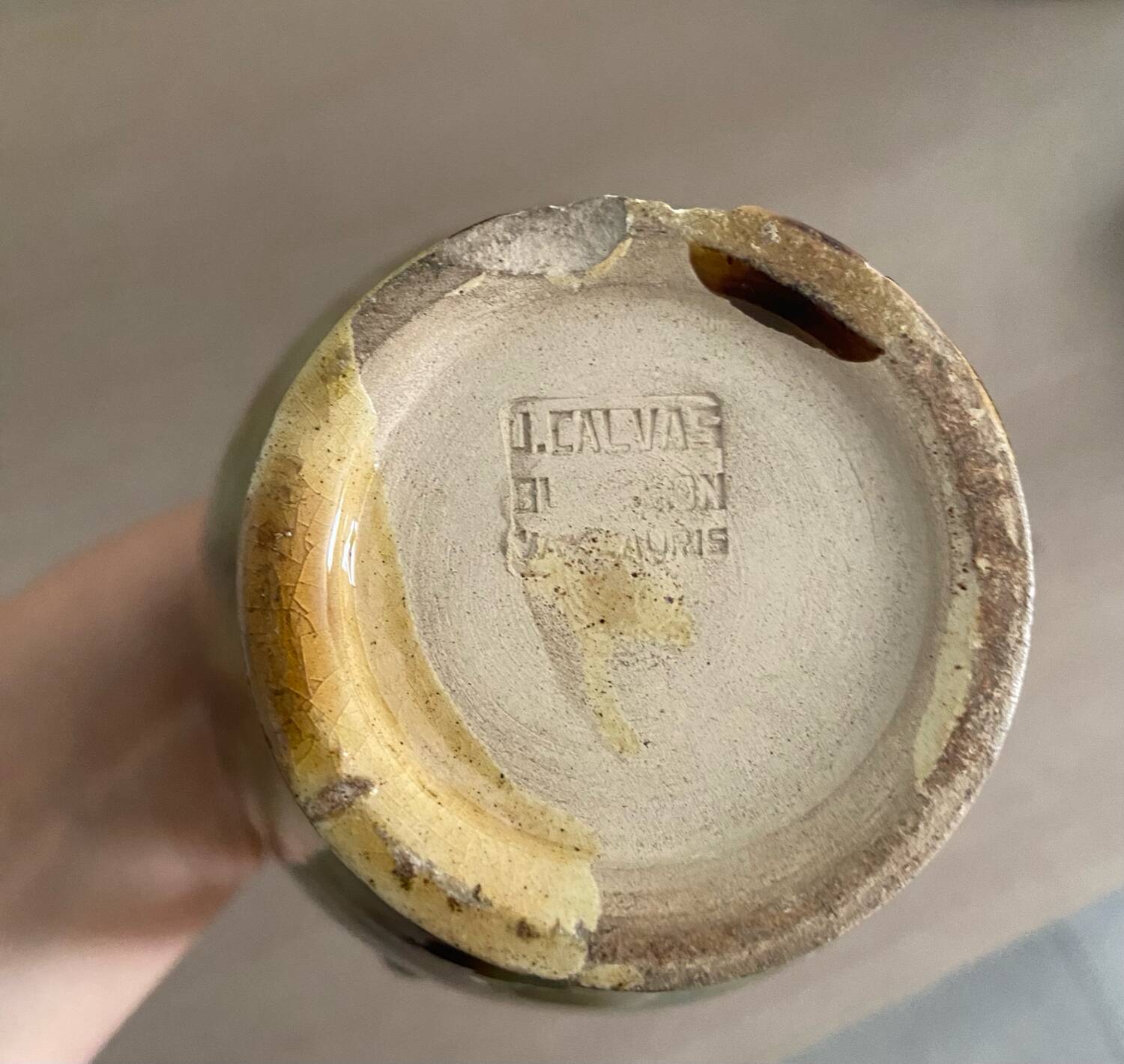 Vase J.Calvas blanchon Vallauris