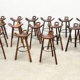 Grand ensemble de tabourets de bar espagnols, vendus à l'unité