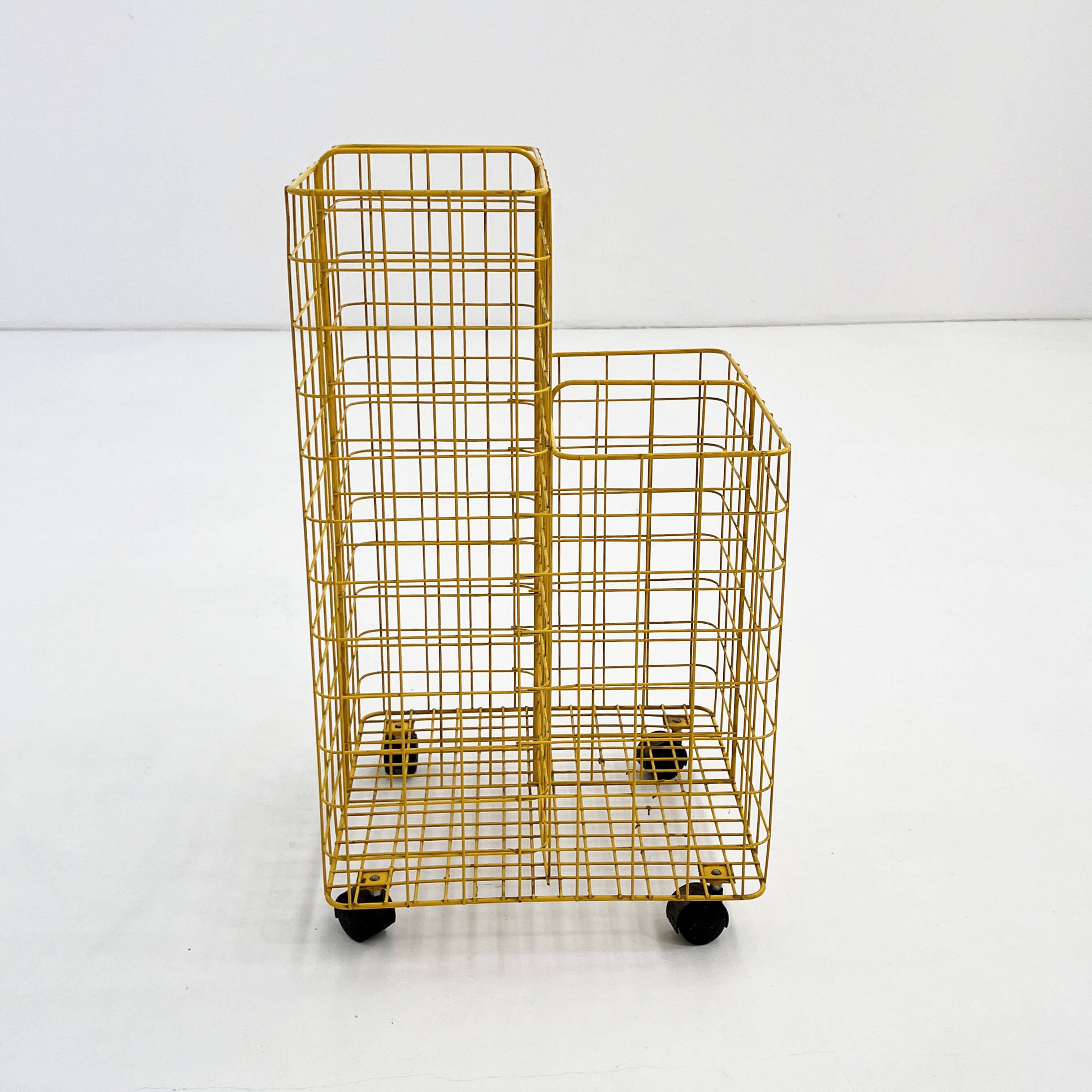 Yellow metal dessert trolley, 1980