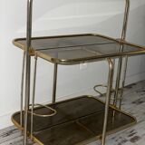 Golden tubing bar and smoked glass top circa 60/70