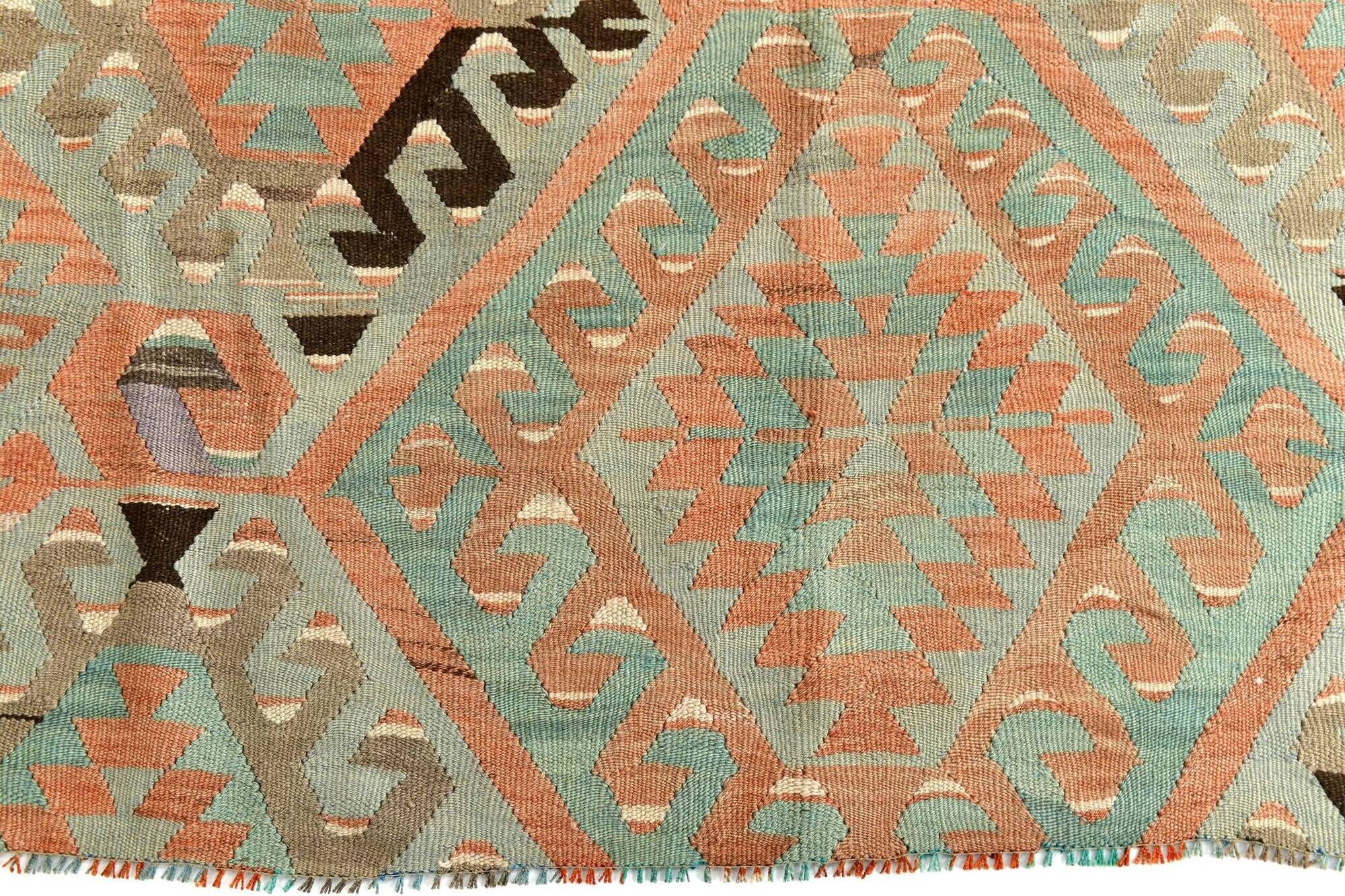 5x8 Blue & Brown Turkish Vintage Kilim Rug, 153x235Cm SK 35166