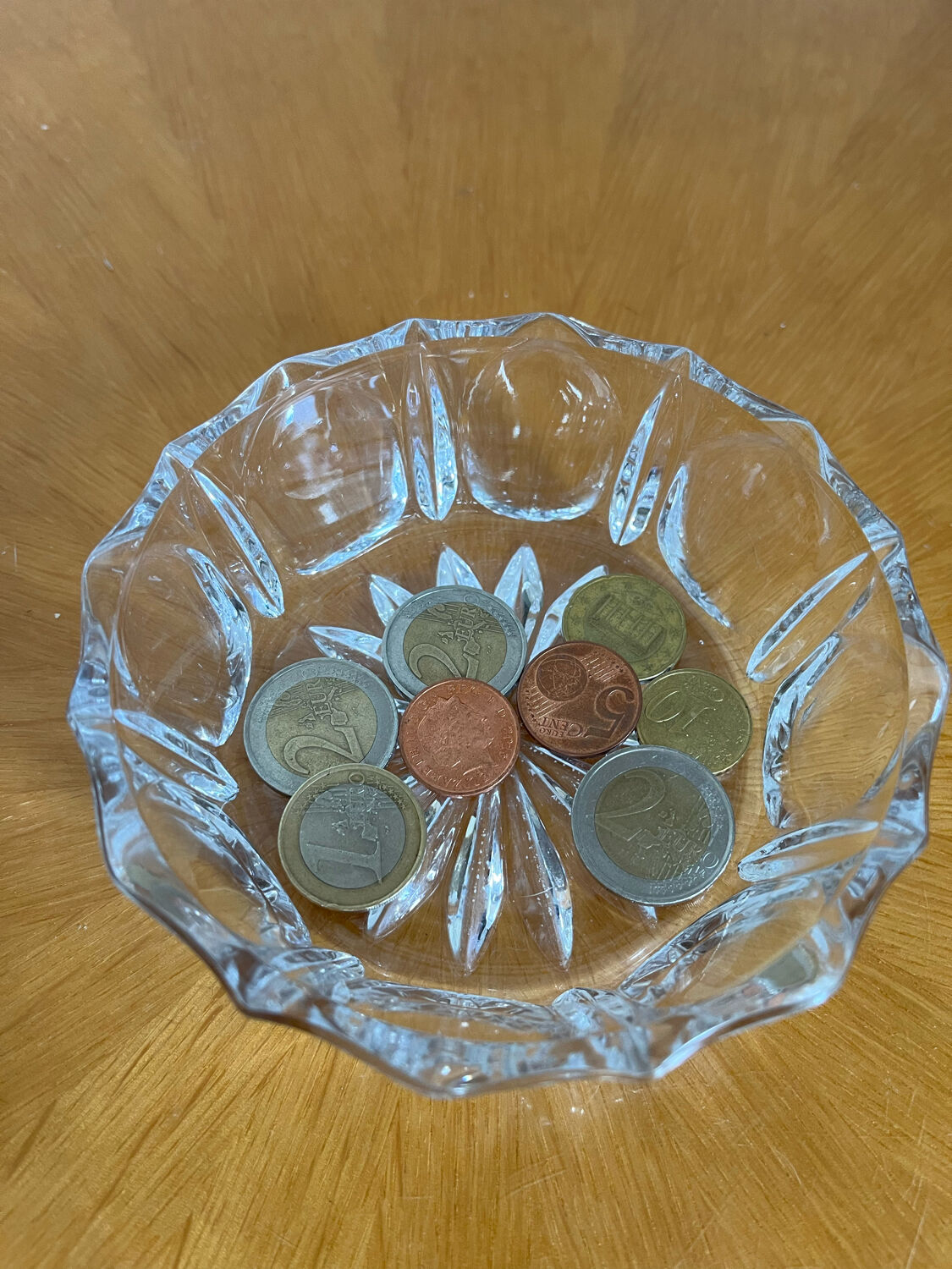 Vintage cut glass pocket empty cup 1950