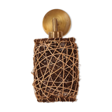 Brass Plated Rattan Sconce