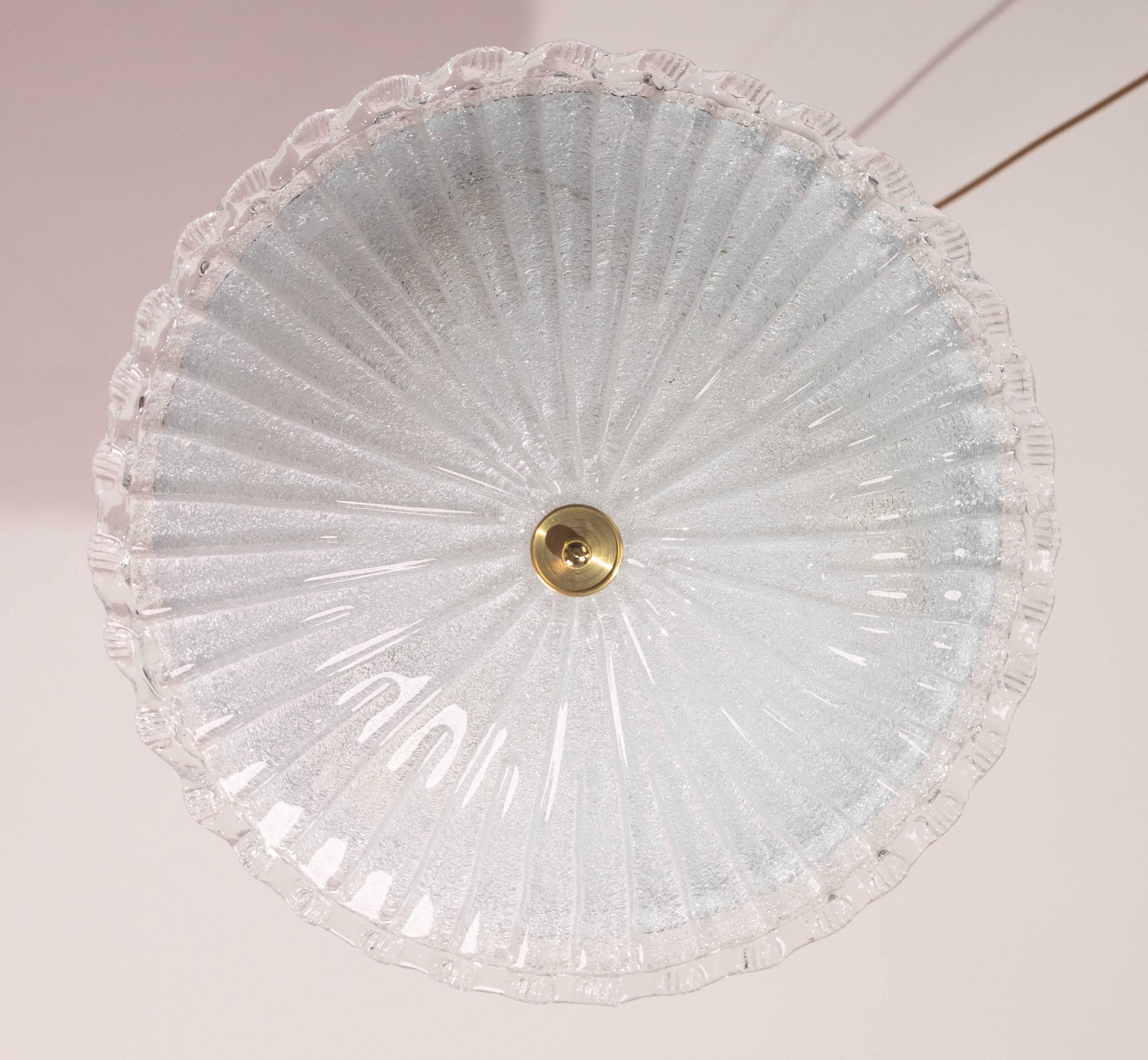 Charming Italian Trasparent Murano Glass Ceiling Fixture, Murano, 1960