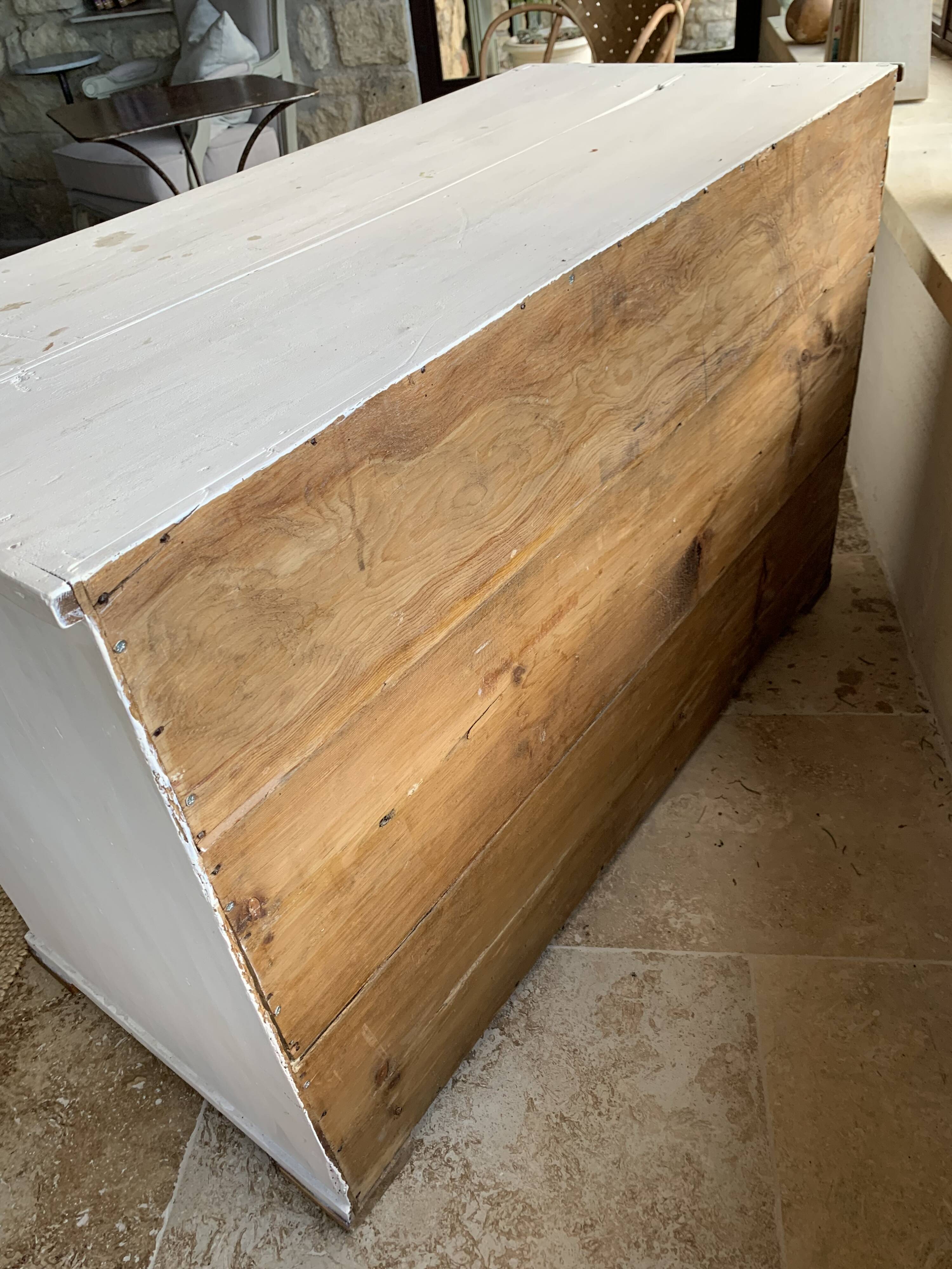 Charming old country sideboard painted in lime white