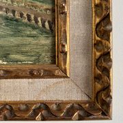 Huile sur carton "Le Croisic jetée en bord de mer", début XXe