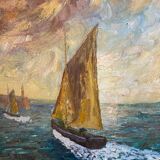 Sailing boat signed Gervais