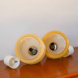 Pair of opaline pendants, Bubble, Beige, 1960