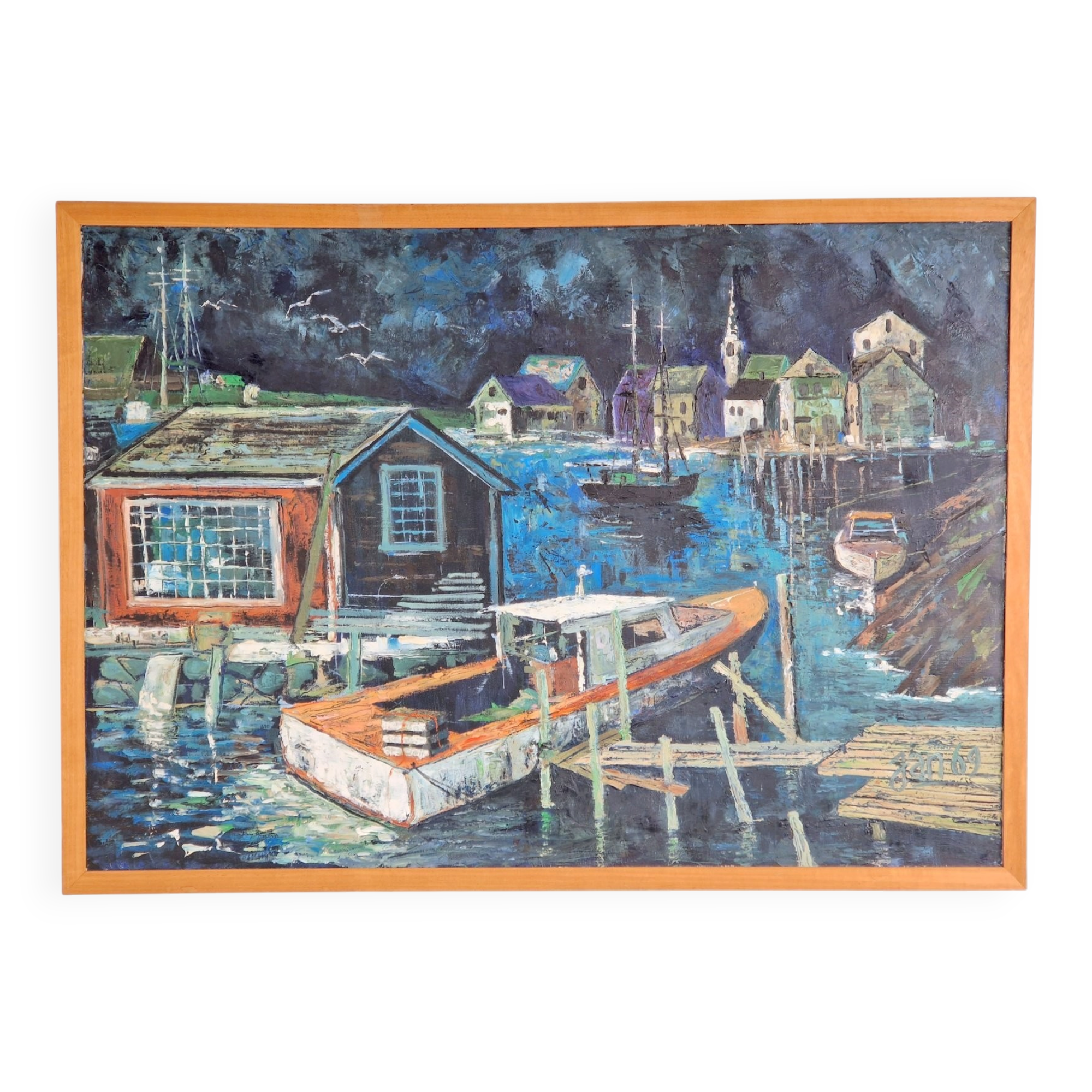 Vue du port, 1969, Acrylique sur toile