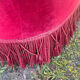 Small old Napoleon III toad sofa in red velvet